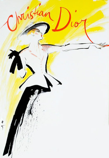 Disegno di René Gruau per Christian Dior, 1947